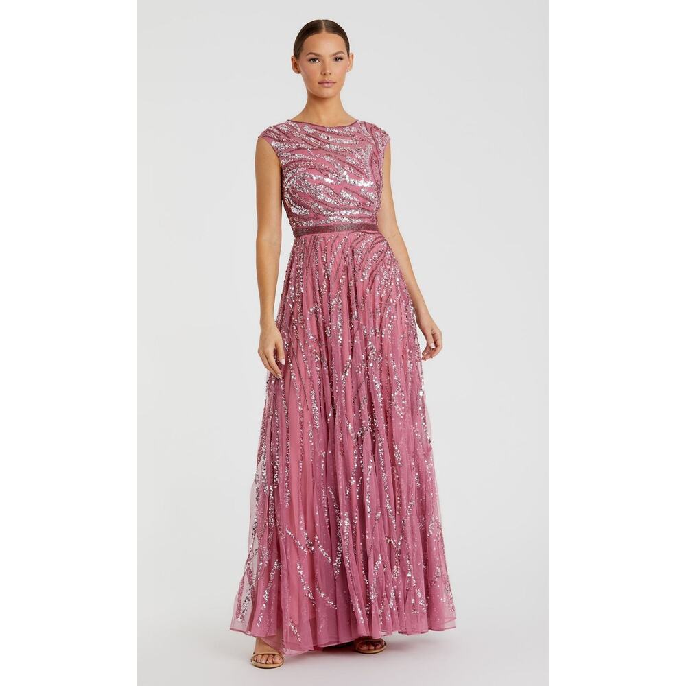 Mac Dougall Size 14 High-Neck Beaded Gown: Mac Duggal 5445